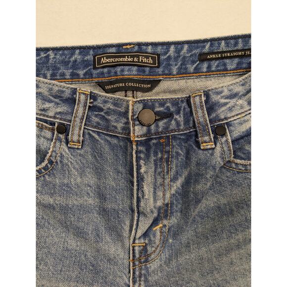 Abercrombie Jeans Women's 24W 28L Signature Ankle Straight Denim 90's Y2K Preppy - Picture 5 of 12